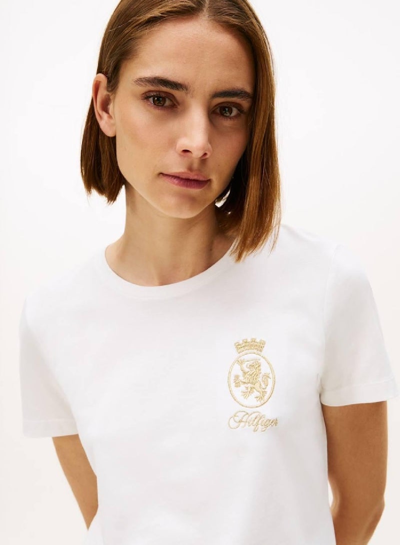 تومي هيلفيغر تيشيرت برقبة دائرية مطرز بشعار - Image 5